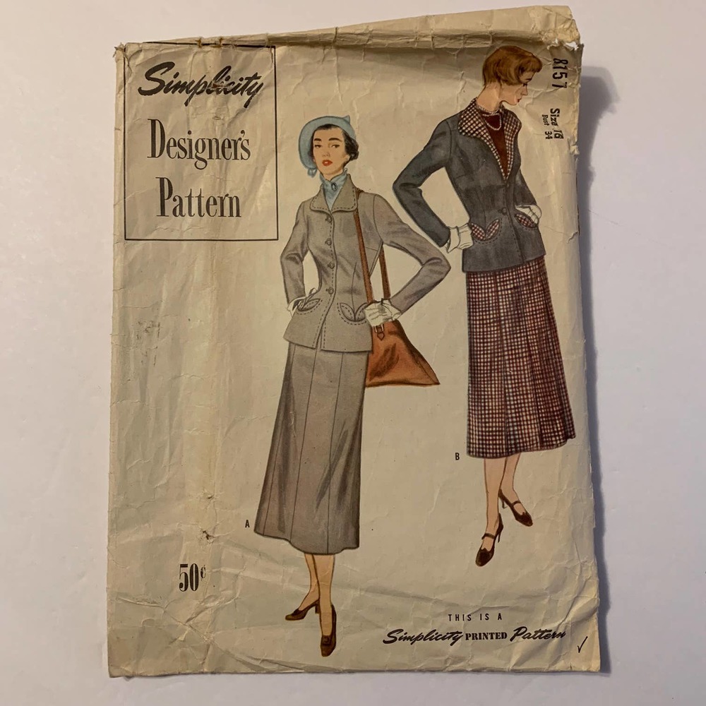 Simplicity Designers Vintage Pattern #8157 Skirt/Blazer Suit Women's Size 16